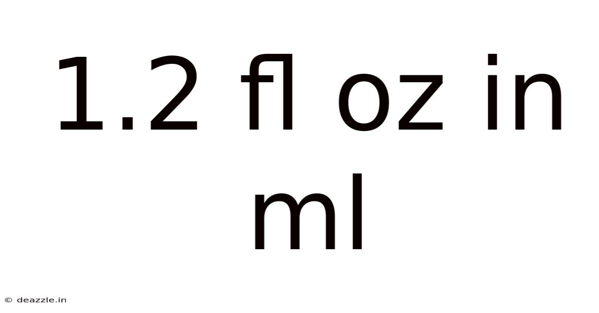 1.2 Fl Oz In Ml