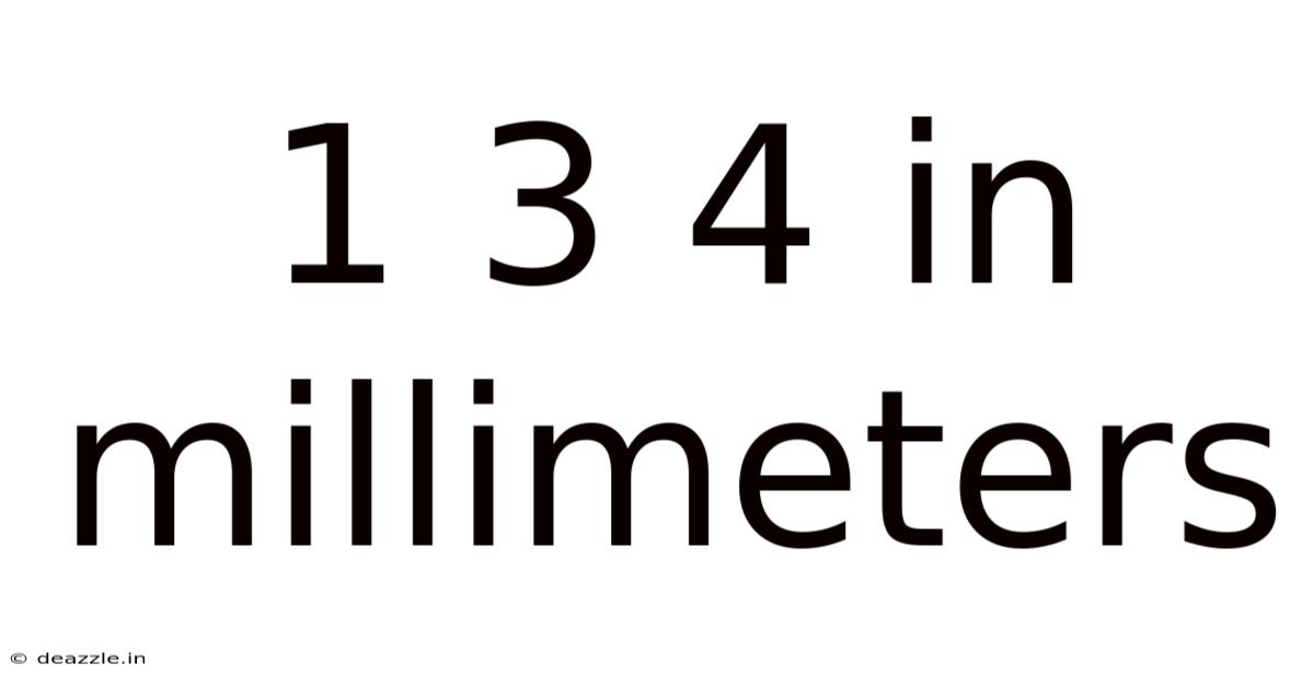 1 3 4 In Millimeters