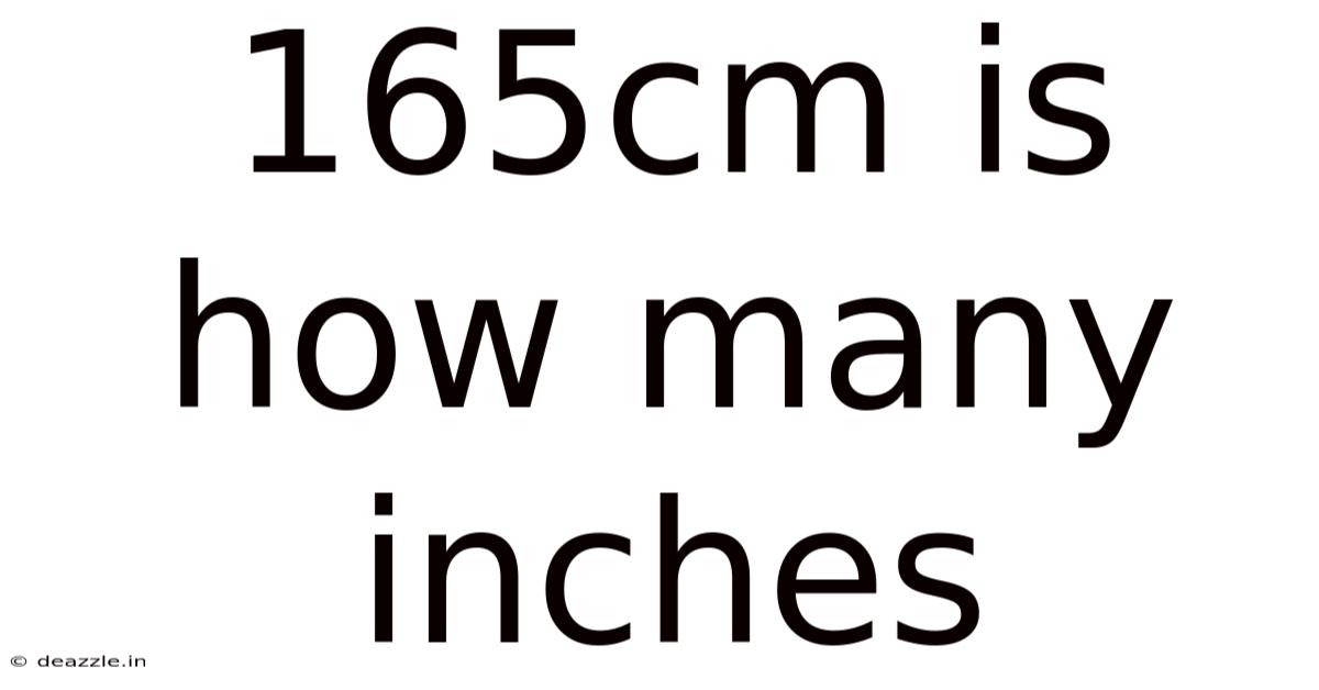 165cm Is How Many Inches