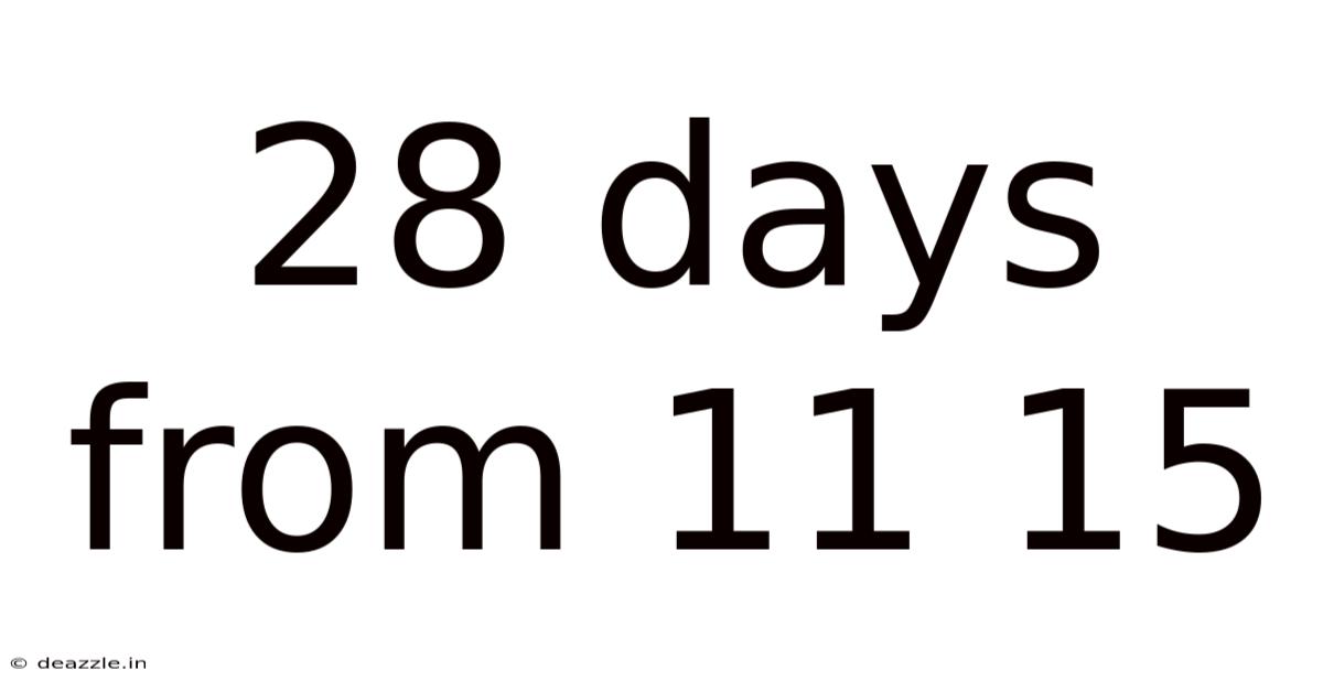 28 Days From 11 15
