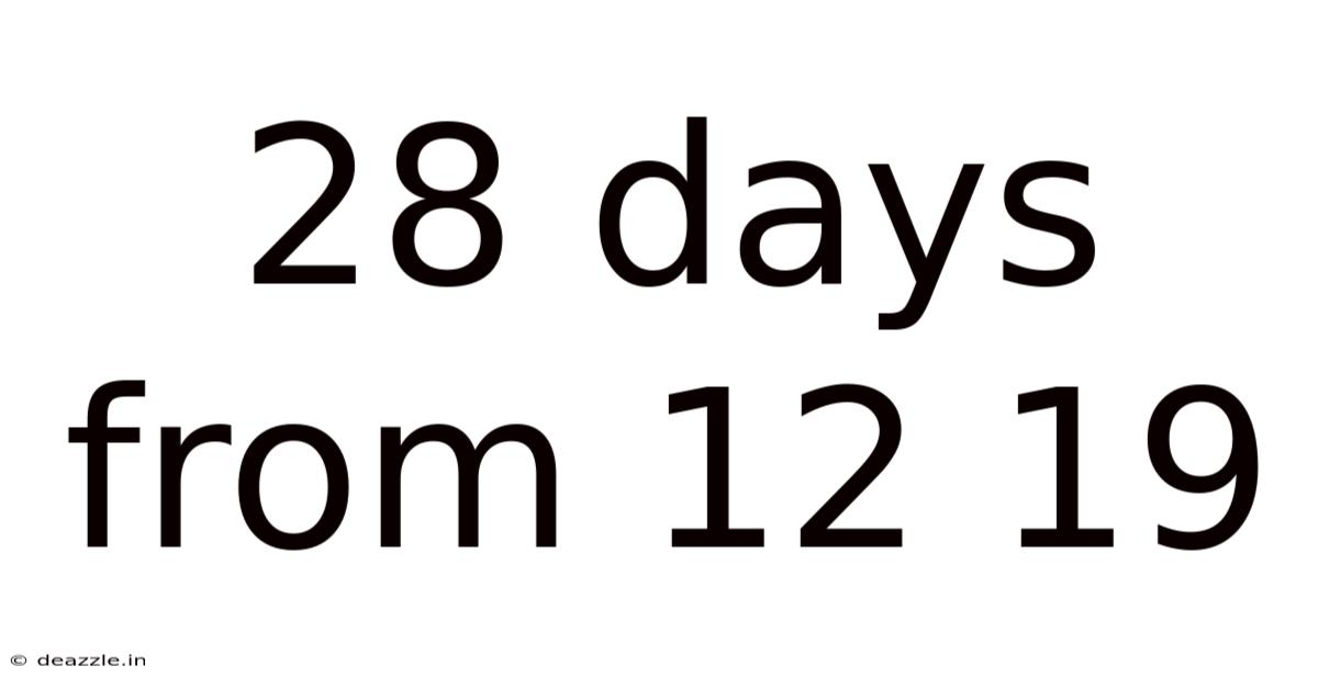 28 Days From 12 19
