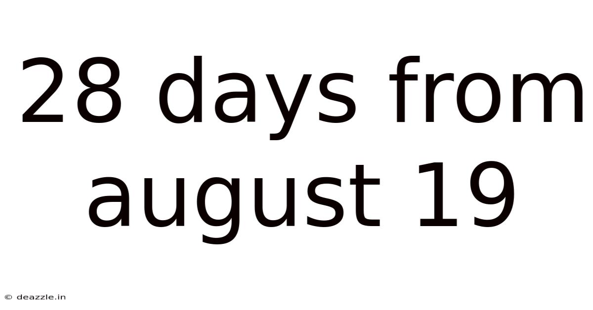 28 Days From August 19