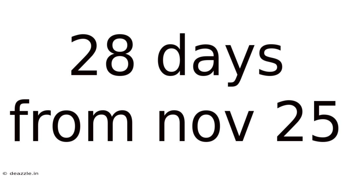 28 Days From Nov 25
