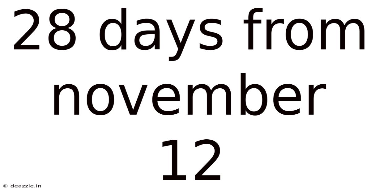 28 Days From November 12