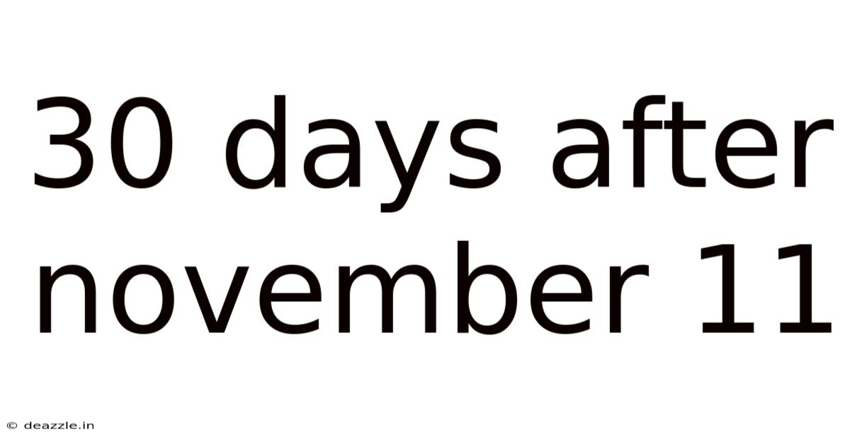 30 Days After November 11