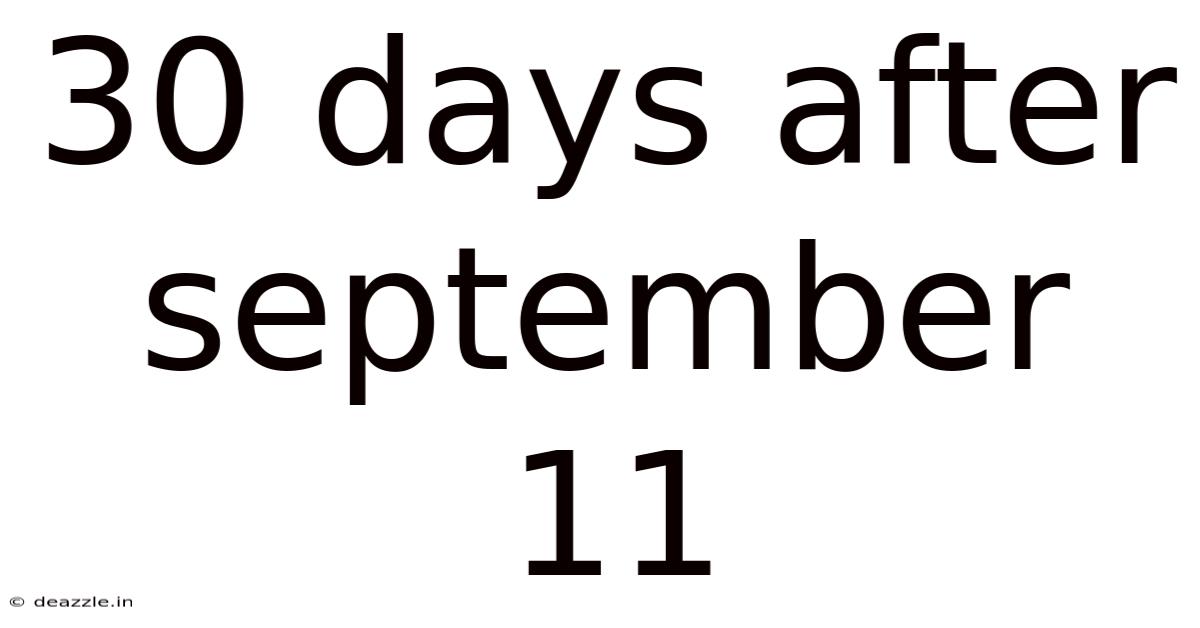 30 Days After September 11