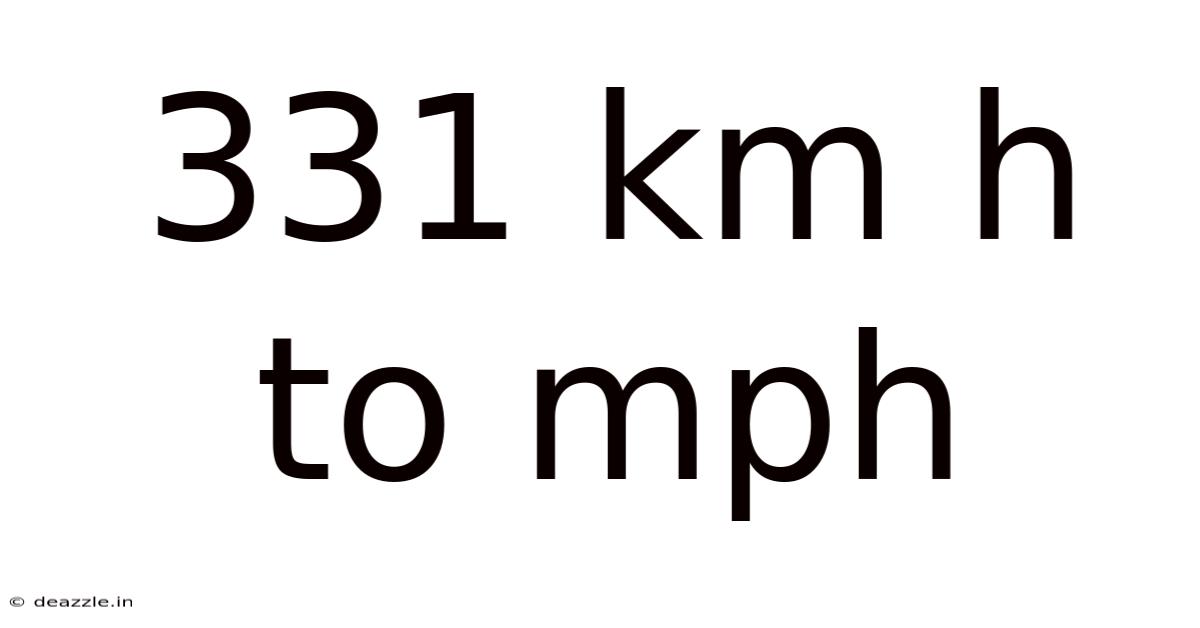 331 Km H To Mph