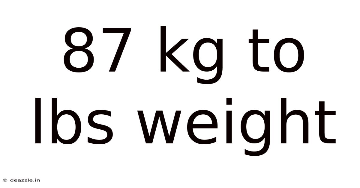87 Kg To Lbs Weight