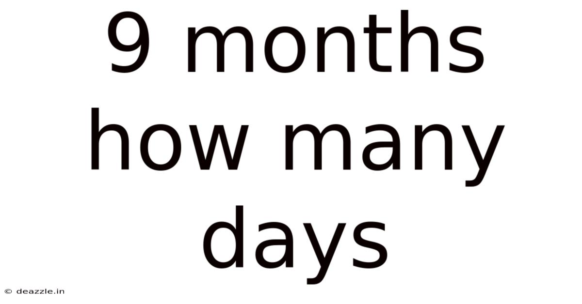 9 Months How Many Days