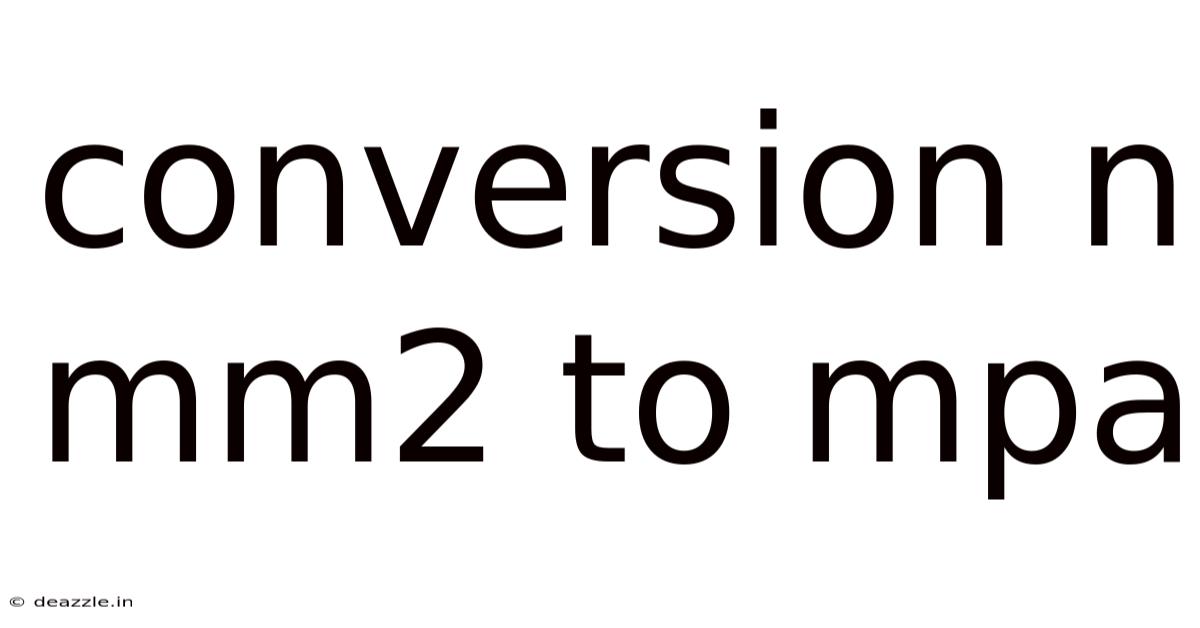 Conversion N Mm2 To Mpa