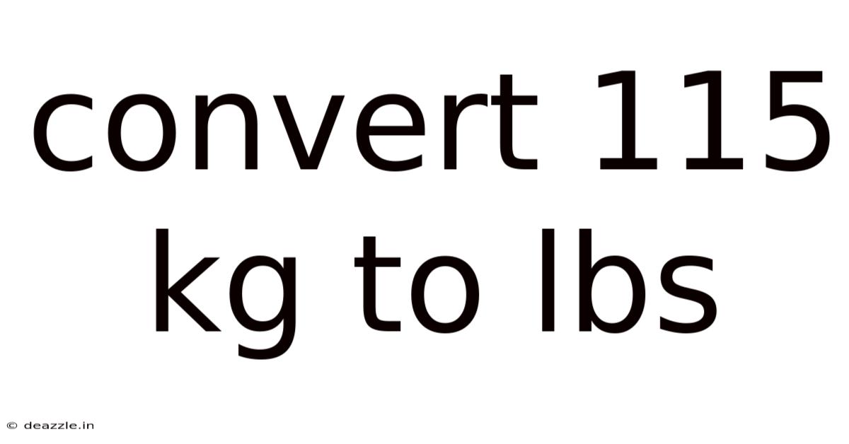 Convert 115 Kg To Lbs