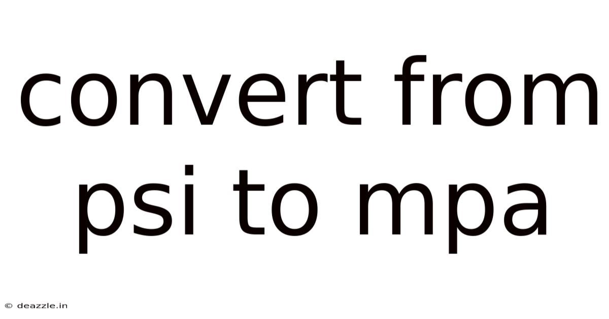 Convert From Psi To Mpa