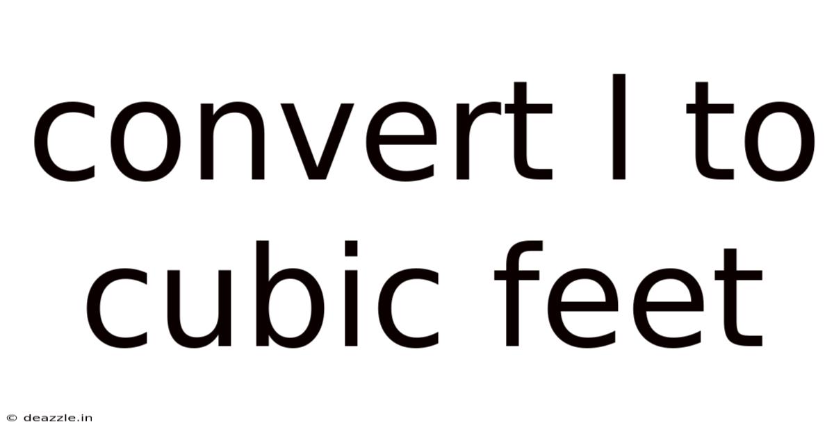 Convert L To Cubic Feet