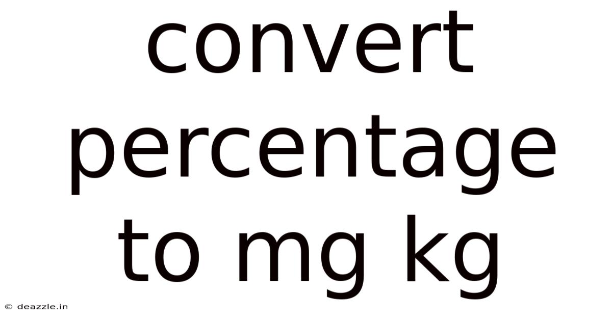Convert Percentage To Mg Kg