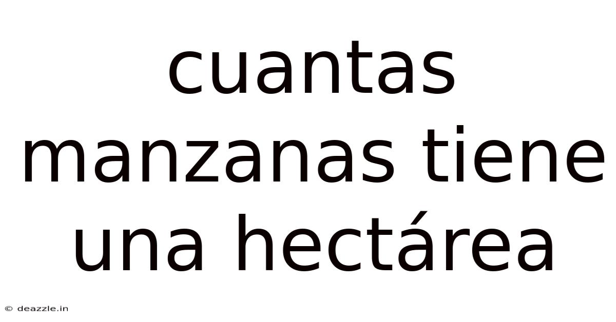 Cuantas Manzanas Tiene Una Hectárea