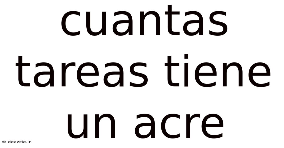 Cuantas Tareas Tiene Un Acre