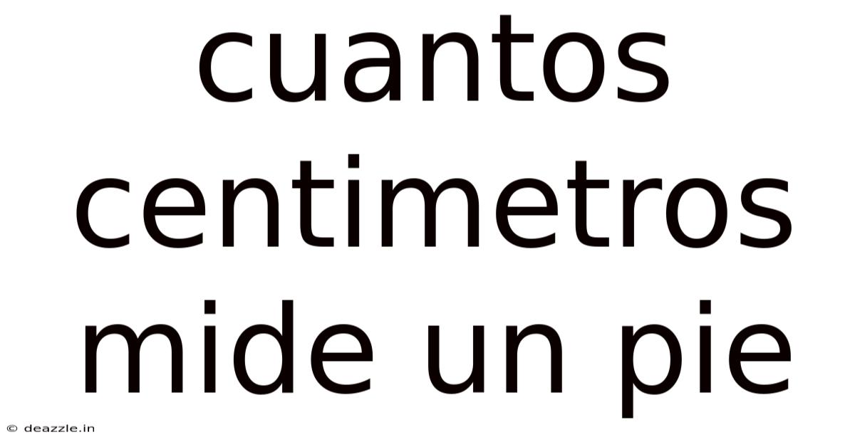 Cuantos Centimetros Mide Un Pie