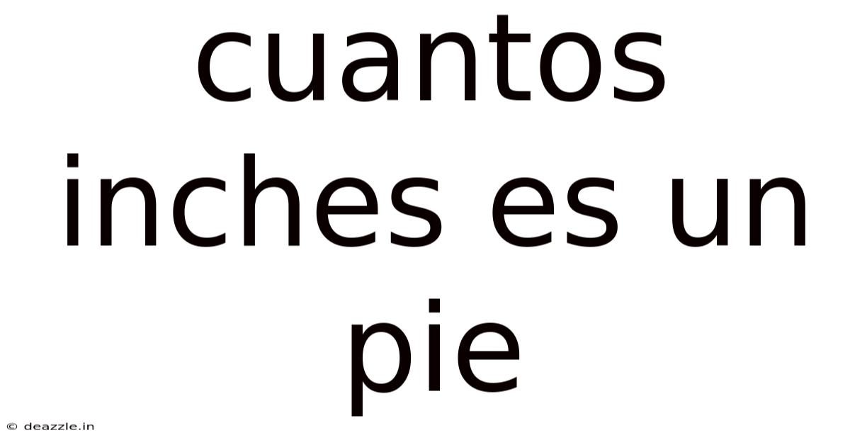 Cuantos Inches Es Un Pie