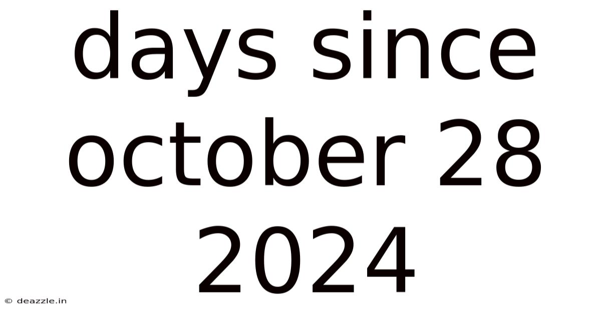 Days Since October 28 2024