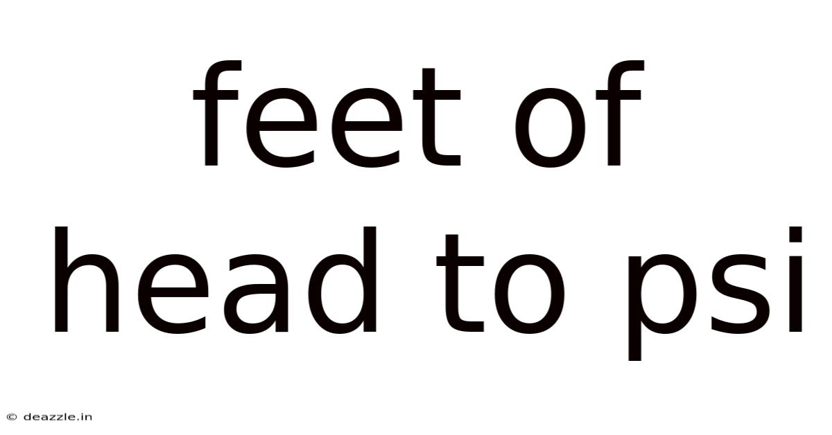 Feet Of Head To Psi
