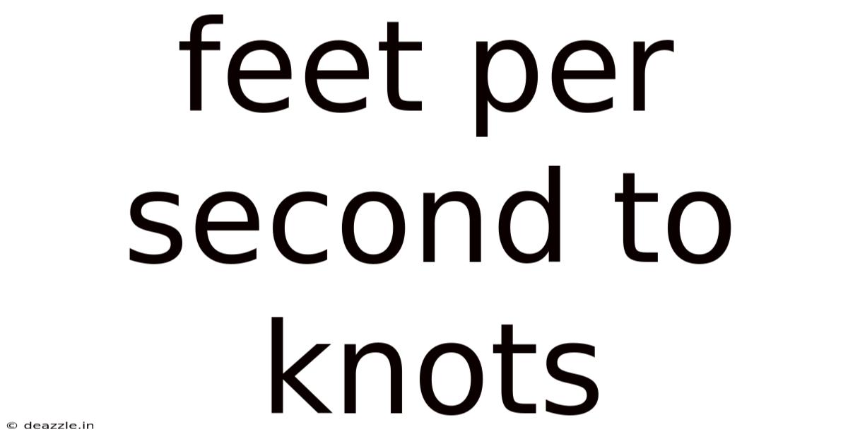 Feet Per Second To Knots