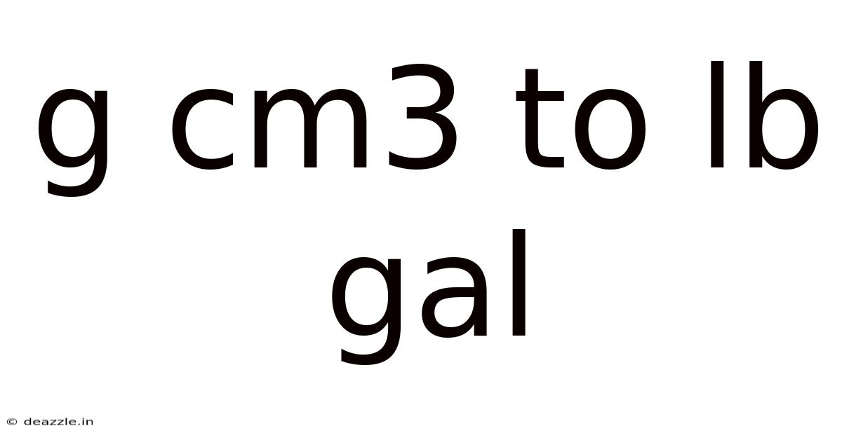 G Cm3 To Lb Gal