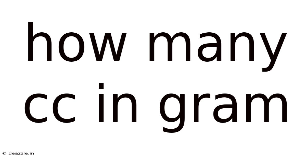 How Many Cc In Gram
