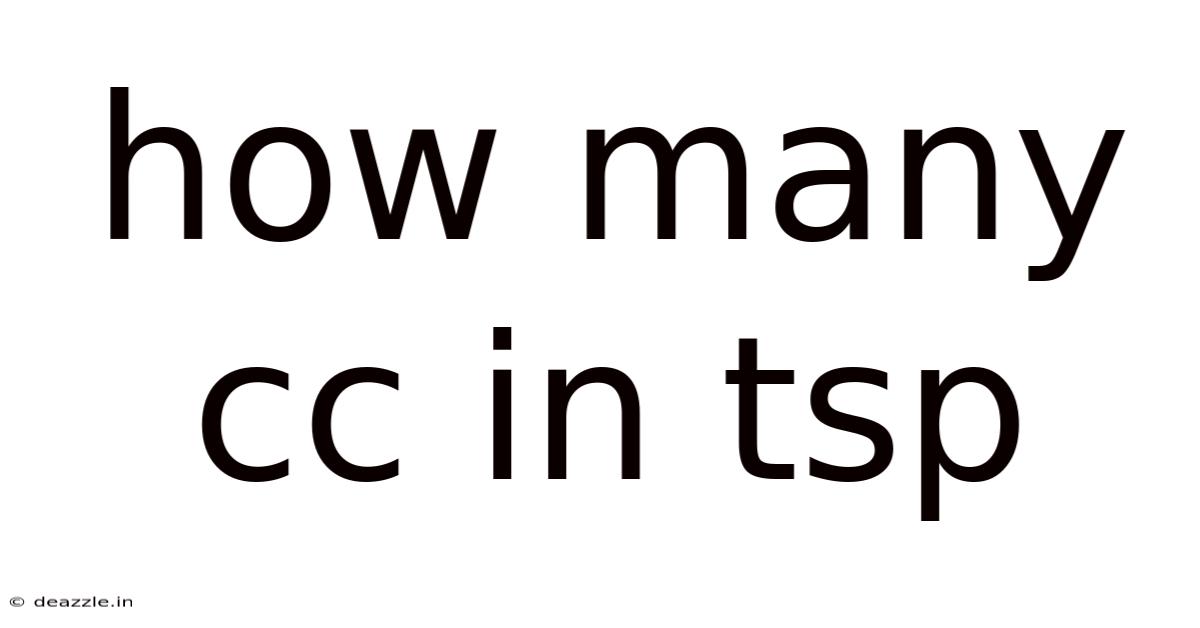 How Many Cc In Tsp