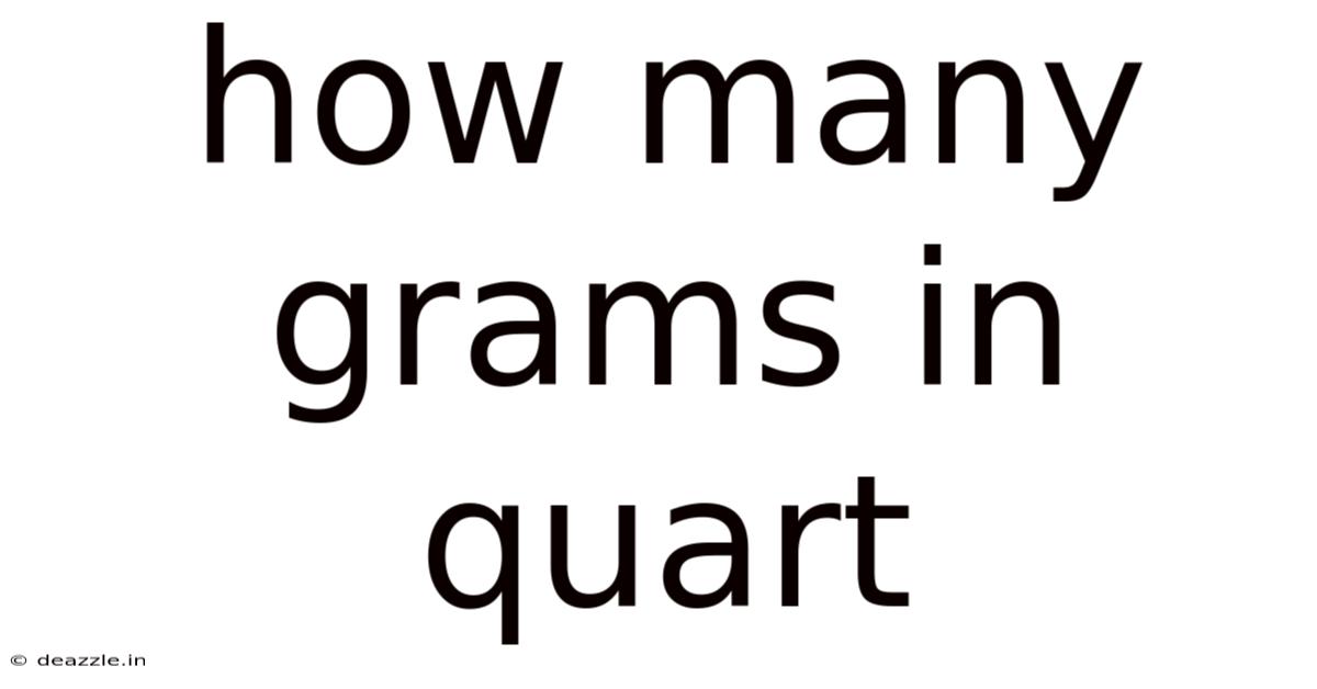 How Many Grams In Quart