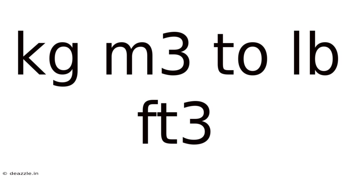 Kg M3 To Lb Ft3