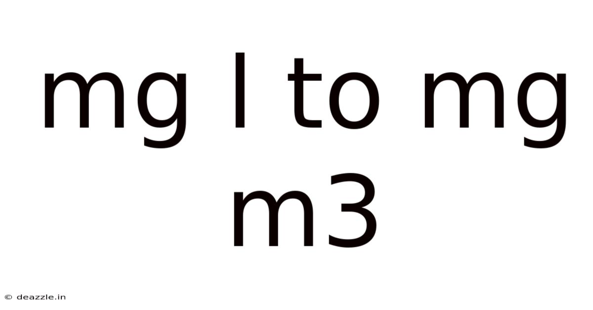 Mg L To Mg M3