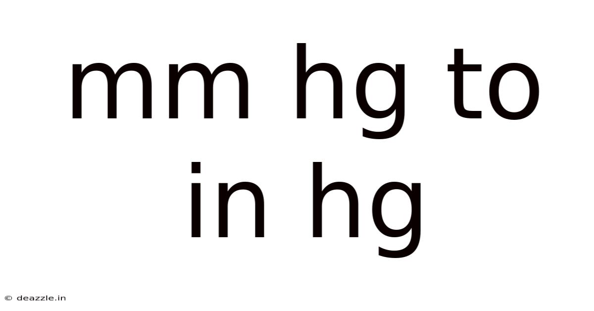 Mm Hg To In Hg