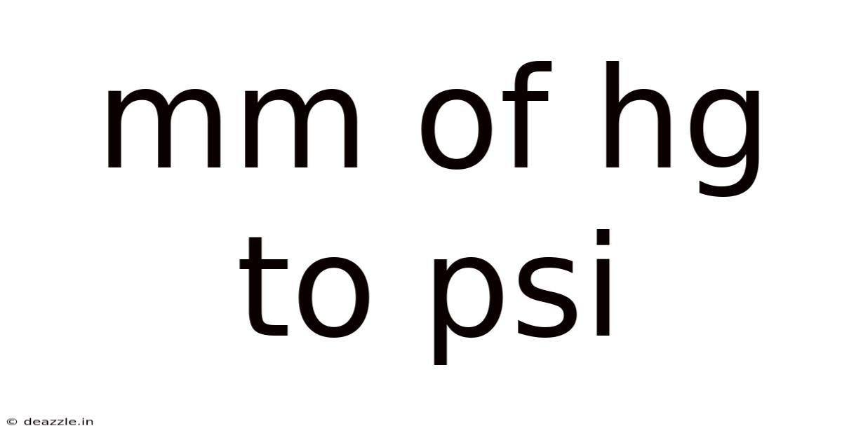 Mm Of Hg To Psi