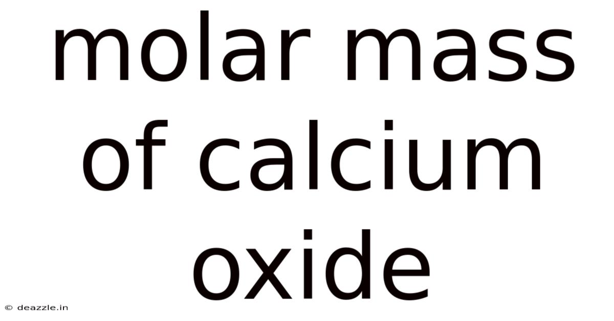 Molar Mass Of Calcium Oxide