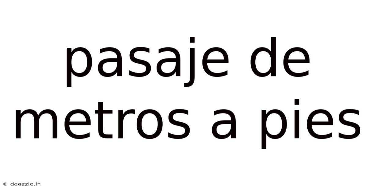 Pasaje De Metros A Pies