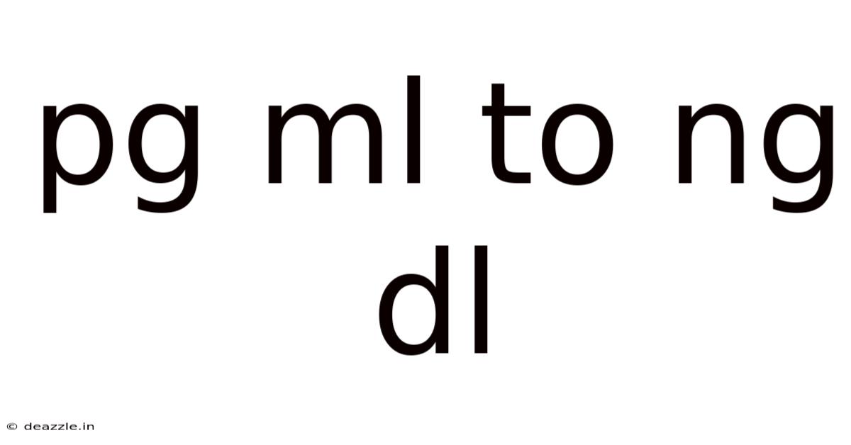 Pg Ml To Ng Dl