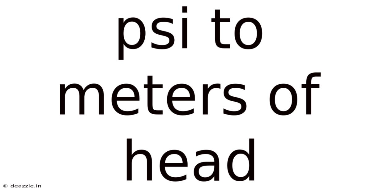 Psi To Meters Of Head