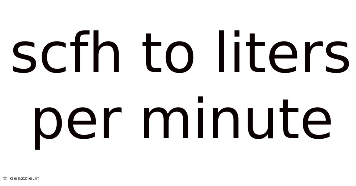 Scfh To Liters Per Minute