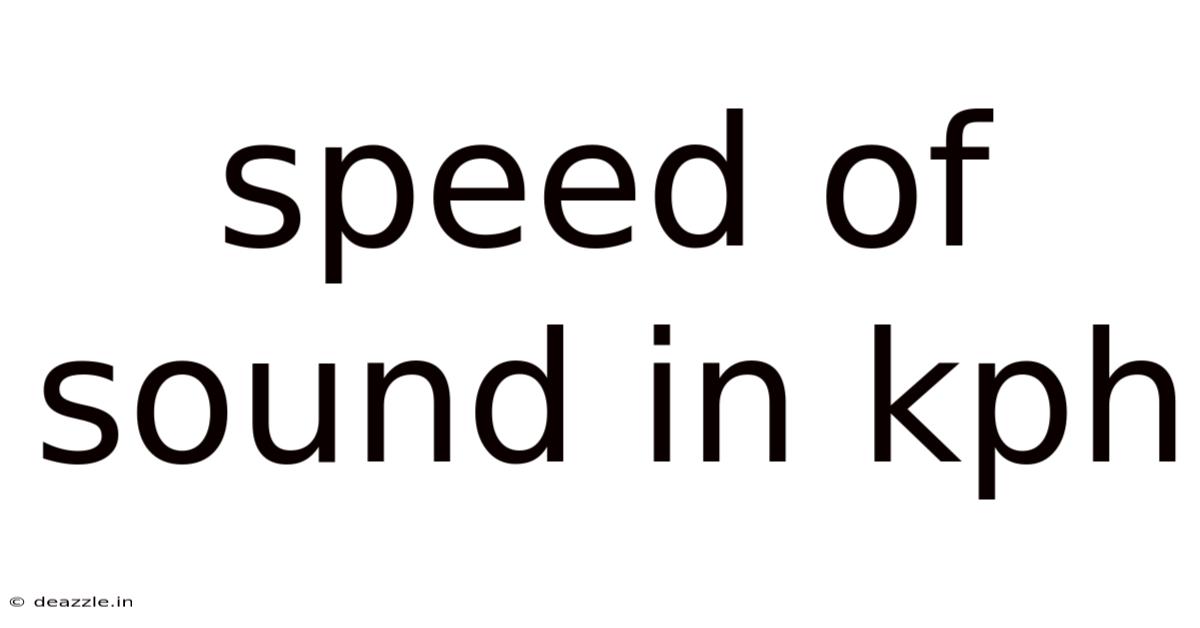 Speed Of Sound In Kph