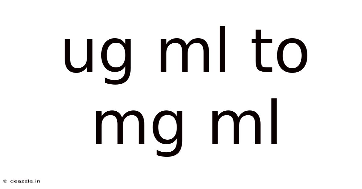 Ug Ml To Mg Ml